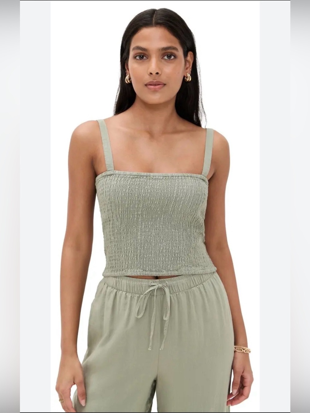 NWT Z Supply Amelie Linen Top in Avocado color Size Large
